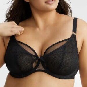 Elomi Kintai US 34I UK 34G double layer mesh- sexy &supportive style! NWOT